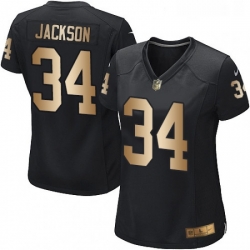 Womens Nike Oakland Raiders 34 Bo Jackson Elite BlackGold Team Color NFL Jersey