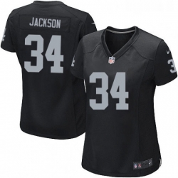 Womens Nike Oakland Raiders 34 Bo Jackson Game Black Team Color NFL Jersey