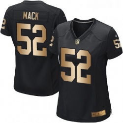 Womens Nike Oakland Raiders 52 Khalil Mack Elite BlackGold Team Color NFL Jersey