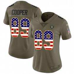 Womens Nike Oakland Raiders 89 Amari Cooper Limited OliveUSA Flag 2017 Salute to Service NFL Jersey