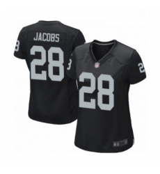 Womens Oakland Raiders 28 Josh Jacobs Game Black Team Color Football Jersey