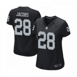 Womens Oakland Raiders 28 Josh Jacobs Game Black Team Color Football Jersey