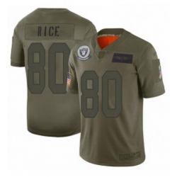 Womens Oakland Raiders 80 Jerry Rice Limited Camo 2019 Salute to Service Football Jersey