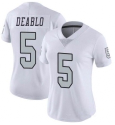 Women's Oakland Raiders#5 Divine Deablo White Color Rush Stitched Jersey