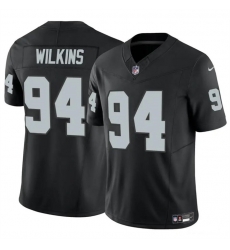 Youth Las Vegas Raiders 94 Christian Wilkins Black 2024 F U S E Stitched Football Jersey