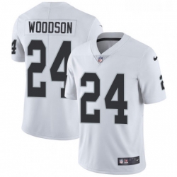 Youth Nike Oakland Raiders 24 Charles Woodson White Vapor Untouchable Limited Player NFL Jersey