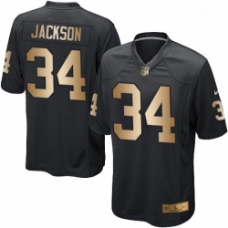 Youth Nike Oakland Raiders 34 Bo Jackson Elite BlackGold Team Color NFL Jersey