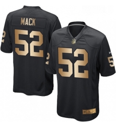 Youth Nike Oakland Raiders 52 Khalil Mack Elite BlackGold Team Color NFL Jersey