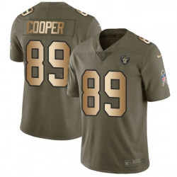 Youth Nike Oakland Raiders 89 Amari Cooper Limited OliveGold 2017 Salute to Service NFL Jersey