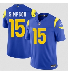 Men Los Angeles Rams  15 Ty Simpson Royal 2026 Draft F U S E  Vapor Limited Stitched Football Jersey