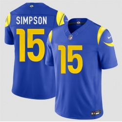 Men Los Angeles Rams  15 Ty Simpson Royal 2026 Draft F U S E  Vapor Limited Stitched Football Jersey