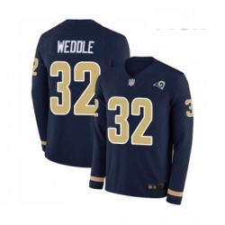 Men Los Angeles Rams 32 Eric Weddle Limited Navy Blue Therma Long Sleeve Football Jersey