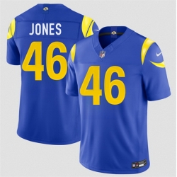 Men Los Angeles Rams  46 Rohan Jones Royal 2026 Draft F U S E  Vapor Limited Stitched Football Jersey