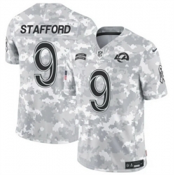 Men Los Angeles Rams 9 Matthew Stafford 2024 F U S E Arctic Camo Salute To Service Limited Stitched Football Jersey