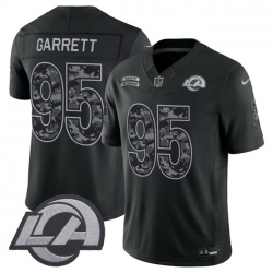 Men Los Angeles Rams  95 Myles Garrett Black F U S E  2026 Salute to Service Limited Stitched Football Jersey