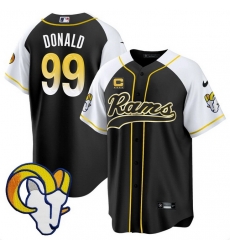 Men Los Angeles Rams 99 Aaron Donald Black Alternate With 4 Star C Patch Stitched Baseball Jersey Men Los Angeles Rams 99 Aaron Donald Black Alternate With 4 Star C Patch Stitched Baseball Jersey