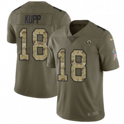 Men Nike Los Angeles Rams 18 Cooper Kupp Limited OliveCamo 2017 Salute to Service NFL Jersey