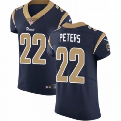 Men Nike Los Angeles Rams 22 Marcus Peters Navy Blue Team Color Vapor Untouchable Elite Player NFL Jersey