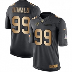 Men Nike Los Angeles Rams 99 Aaron Donald Limited BlackGold Salute to Service NFL Jersey