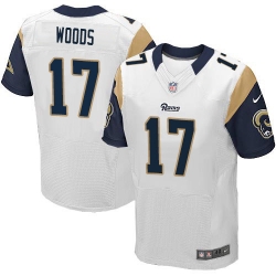 Men Nike Rams #17 Robert Woods White Stitched NFL Elite Jersey