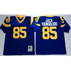 Mitchell And Ness Rams #85 Jack Youngblood Blue Throwback Stitched NFL Jersey