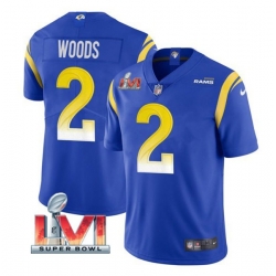 Nike Los Angeles Rams 2 Robert Woods Royal 2022 Super Bowl LVI Vapor Limited Jersey