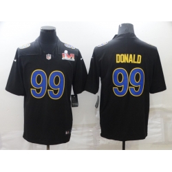 Nike Los Angeles Rams 99 Aaron Donald Black 2022 Super Bowl LVI Vapor Limited Jersey