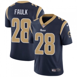 Nike Rams #28 Marshall Faulk Navy Blue Team Color Mens Stitched NFL Vapor Untouchable Limited Jersey