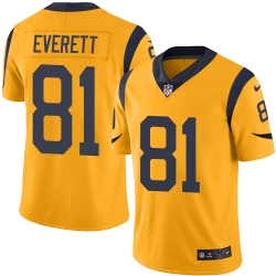 Nike Rams #81 Gerald Everett Gold Mens Stitched NFL Limited Rush Jersey