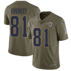 Nike Rams #81 Gerald Everett Olive Mens Stitched NFL Limited 2017 Salute to Service Jersey