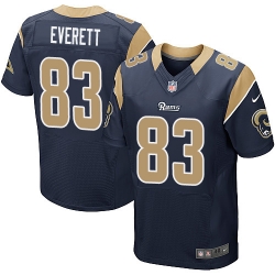 Nike Rams #83 Gerald Everett Navy Blue Team Color Mens Stitched NFL Elite Jersey