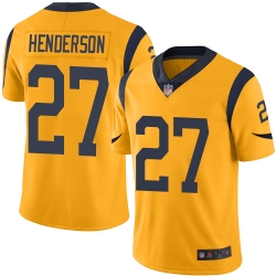 Rams 27 Darrell Henderson Gold Men Stitched Football Limited Rush Jersey