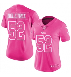 Nike Rams #52 Alec Ogletree Pink Womens Stitched NFL Limited Rush Fashion Jersey