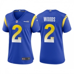 Women Los Angeles Rams 2 Robert Woods Vapor Limited Blue Jersey