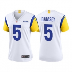 Women Los Angeles Rams #5 Jalen Ramsey White Stitched Football Limited Jersey