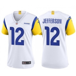 Women Nike Los Angeles Rams 12 Van Jefferson White Vapor Untouchable Limited Jersey