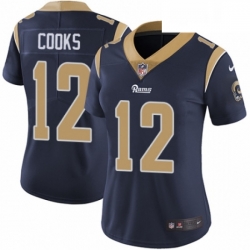 Womens Nike Los Angeles Rams 12 Brandin Cooks Navy Blue Team Color Vapor Untouchable Limited Player NFL Jersey