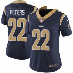 Womens Nike Los Angeles Rams 22 Marcus Peters Navy Blue Team Color Vapor Untouchable Limited Player NFL Jersey