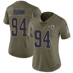 Womens Nike Rams #94 Robert Quinn Olive  Stitched NFL Limited 2017 Salute to Service Jersey