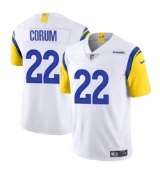 Youth Los Angeles Rams 22 Blake Corum White 2024 Draft Vapor Untouchable Stitched Football Jersey