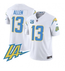 Men Los Angeles Chargers 13 Keenan Allen White F U S E With LA  26 4 Star C Patch Vapor Limited Stitched Football Jersey