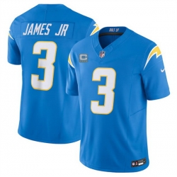 Men Los Angeles Chargers 3 Derwin James Jr  Blue 2024 F U S E  With 4 Star C Patch Vapor Untouchable Limited Stitched Jersey