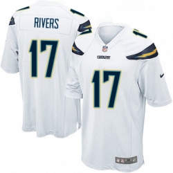 Men Nike Los Angeles Chargers 17 Philip Rivers Game White NFL Jersey