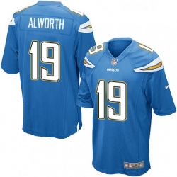 Men Nike Los Angeles Chargers 19 Lance Alworth Game Electric Blue Alternate NFL Jersey