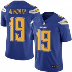 Men Nike Los Angeles Chargers 19 Lance Alworth Limited Electric Blue Rush Vapor Untouchable NFL Jersey