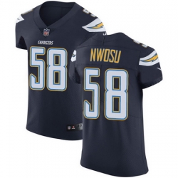 Nike Chargers #58 Uchenna Nwosu Navy Blue Team Color Mens Stitched NFL Vapor Untouchable Elite Jersey