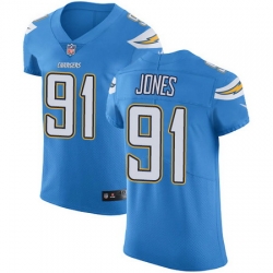 Nike Chargers #91 Justin Jones Electric Blue Alternate Mens Stitched NFL Vapor Untouchable Elite Jersey