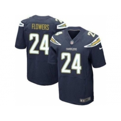 Nike San Diego Chargers 24 Brandon Flowers Dark Blue Elite NFL Jersey