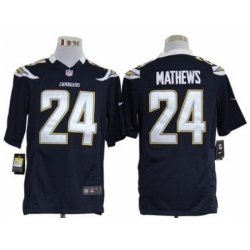 Nike San Diego Chargers 24 Ryan Mathews Dark Blue Game NFL Jersey