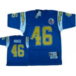 San Diego Chargers 46 Chuck Muncie Blue Throwback Jersey